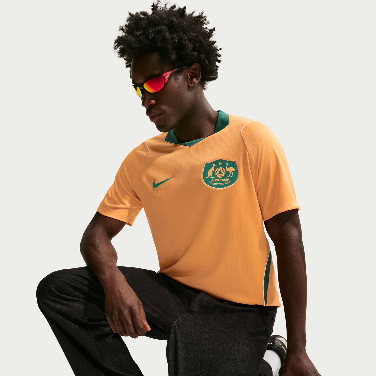 Australia home kit for FIFA World Cup 2026 — gold and green Nike shirt