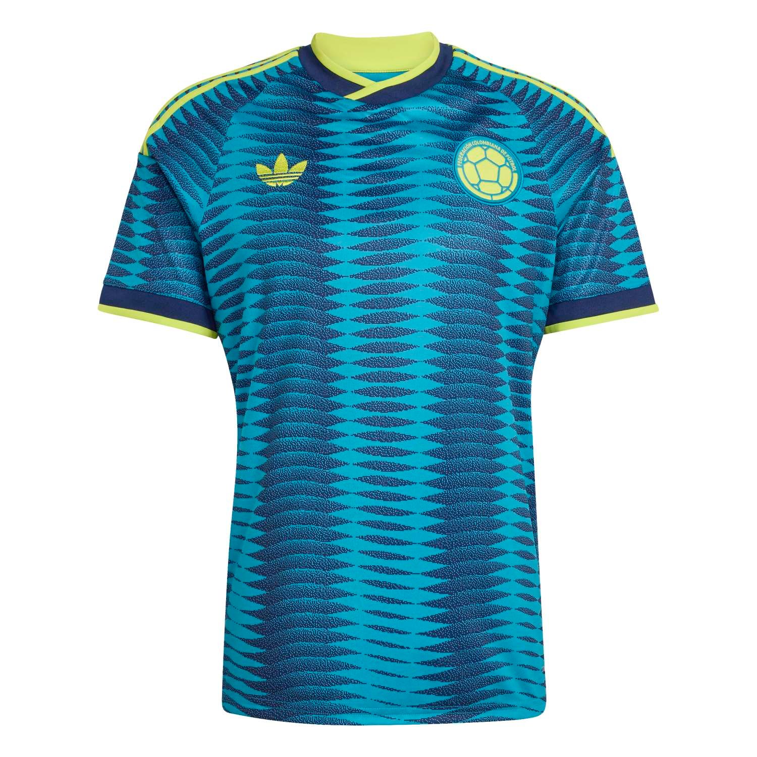 Colombia away kit for FIFA World Cup 2026 — red and navy Adidas shirt