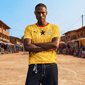 Ghana away kit for FIFA World Cup 2026 — dark green Puma shirt