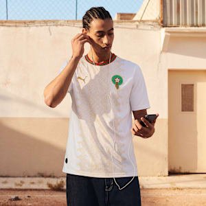 Morocco away kit for FIFA World Cup 2026 — white and green Puma shirt