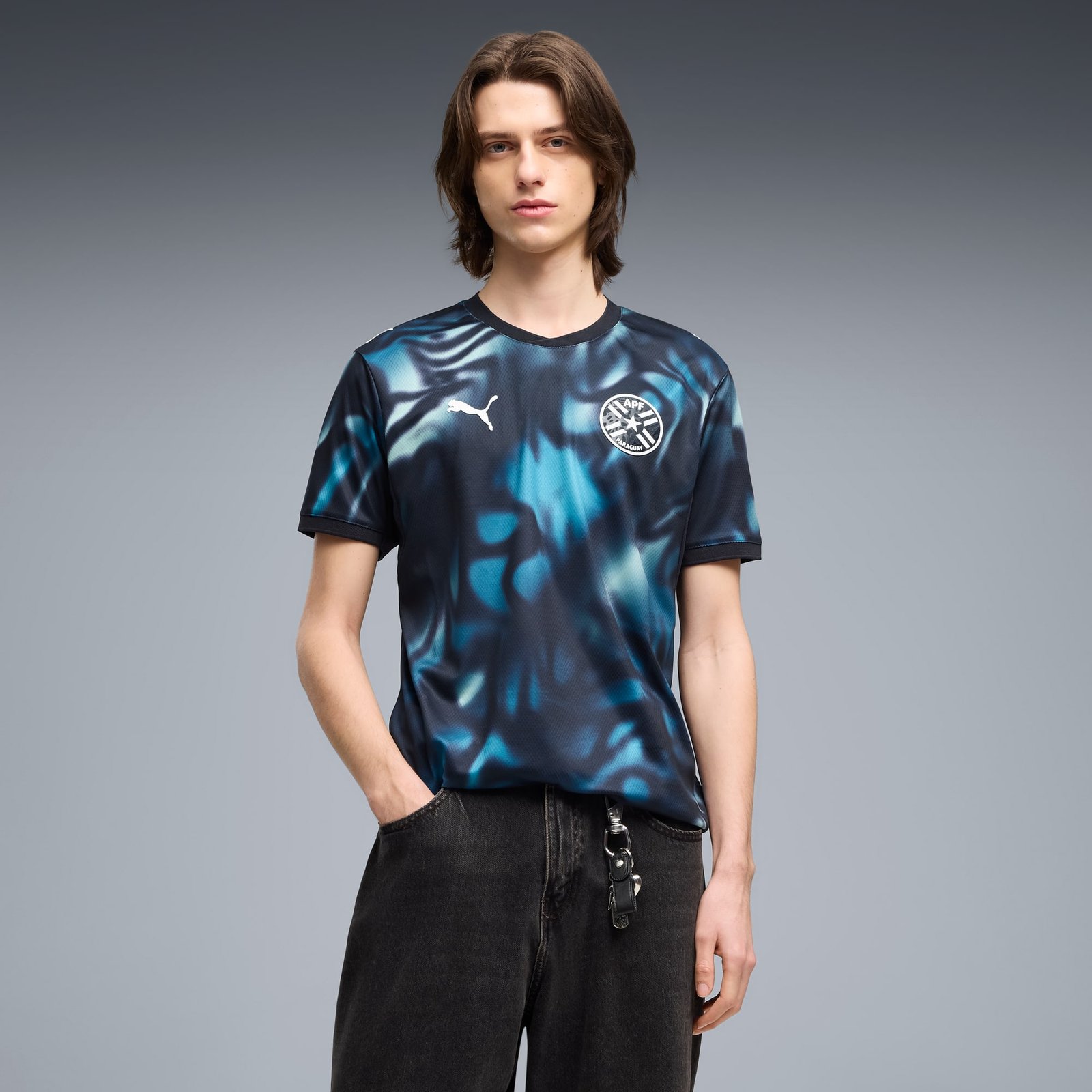 Paraguay away kit for FIFA World Cup 2026 — blue Puma shirt