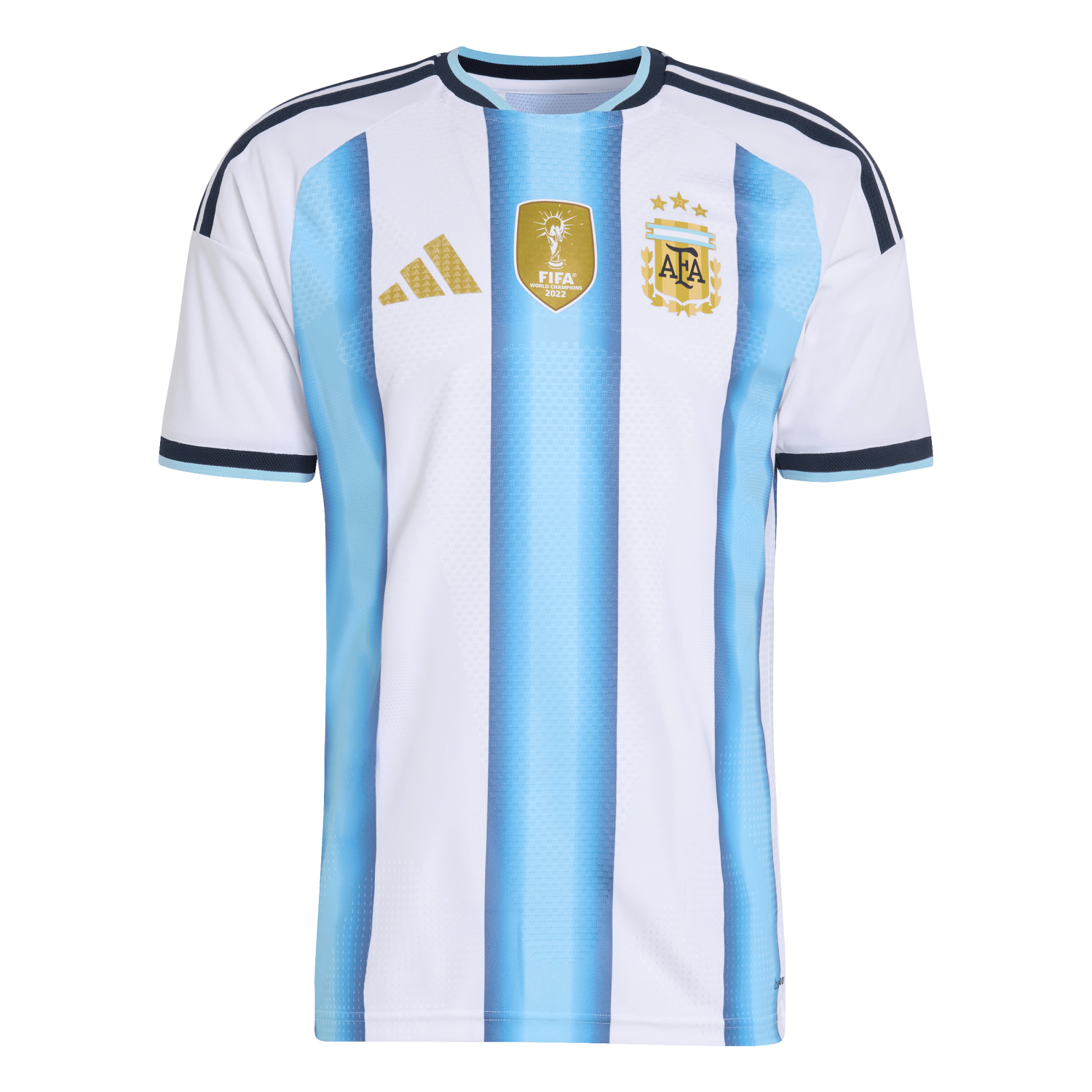Argentina home kit for FIFA World Cup 2026 — sky blue and white vertical stripes