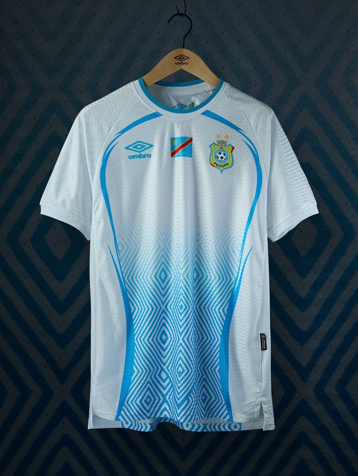 DR Congo away kit for FIFA World Cup 2026 — white with blue, red, and yellow accents