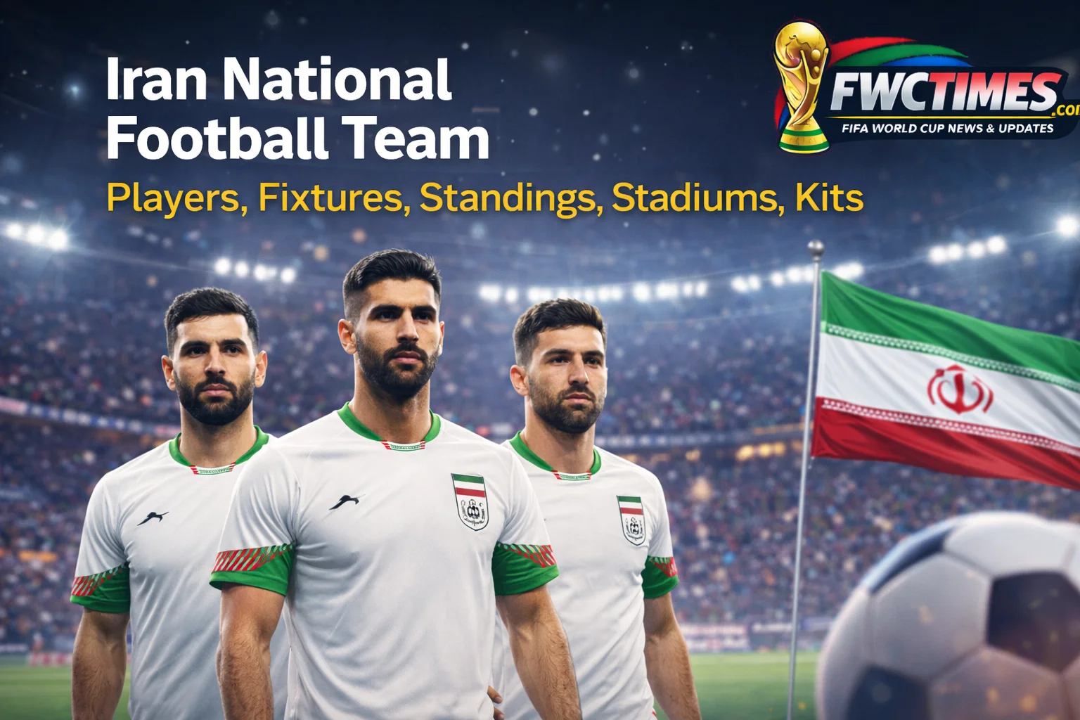 Iran home kit for FIFA World Cup 2026 — white with green and red accents