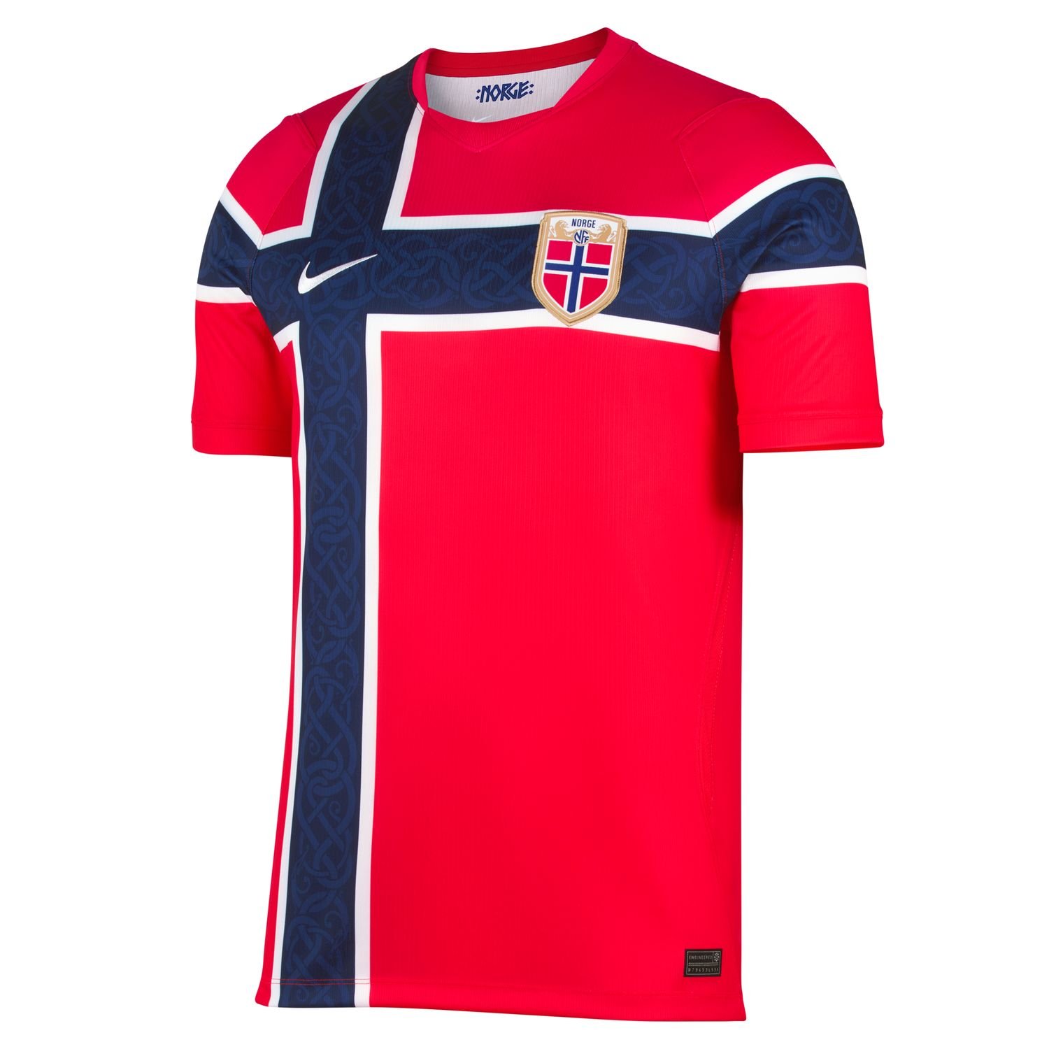 Norway home kit for FIFA World Cup 2026 — red and navy with white trim