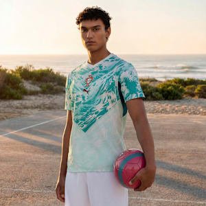 Portugal away kit for FIFA World Cup 2026 — cream and green