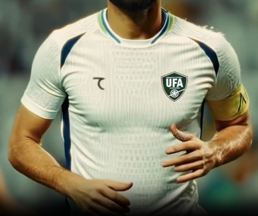 Uzbekistan away kit for FIFA World Cup 2026 — white and blue